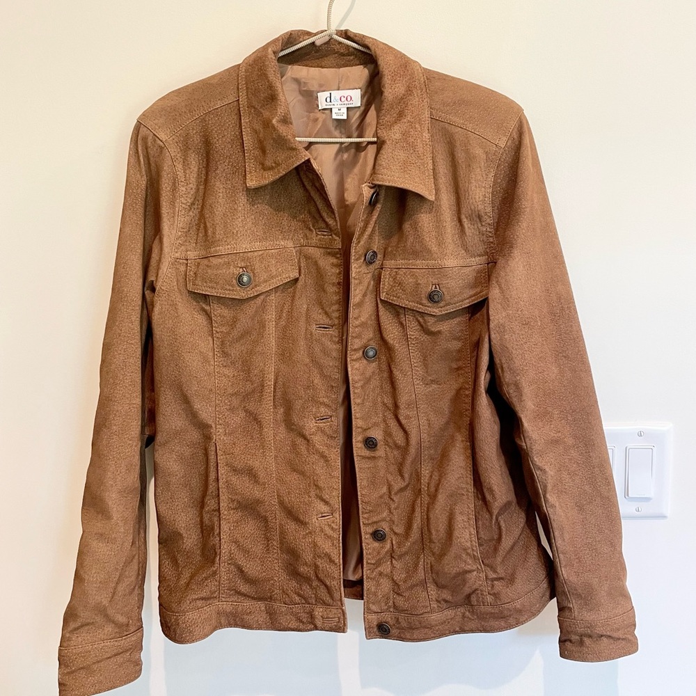Denim&Co. women's genuine leather jacket M vintage 90s